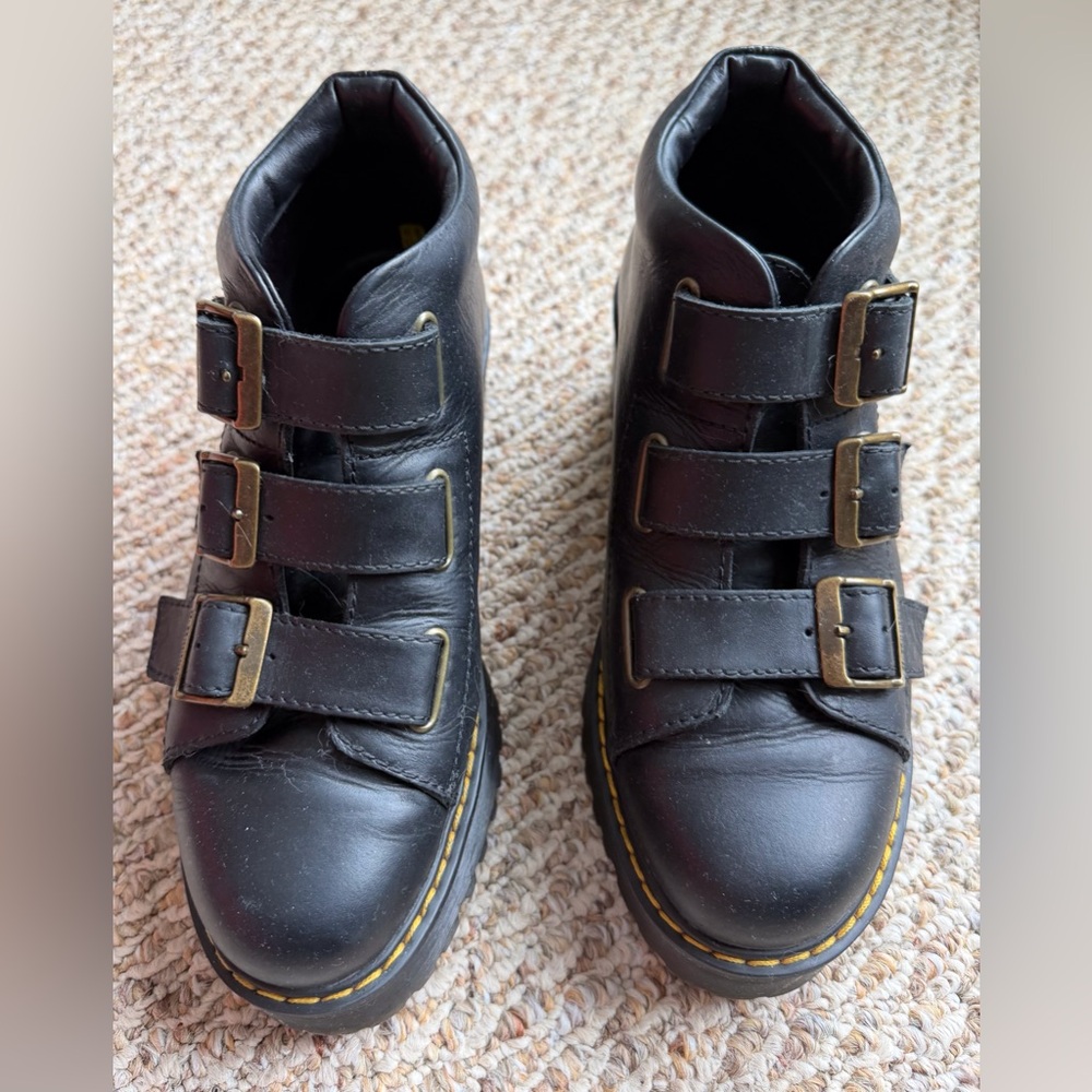 Dr. Martens Black Coppola Booties with Triple Straps